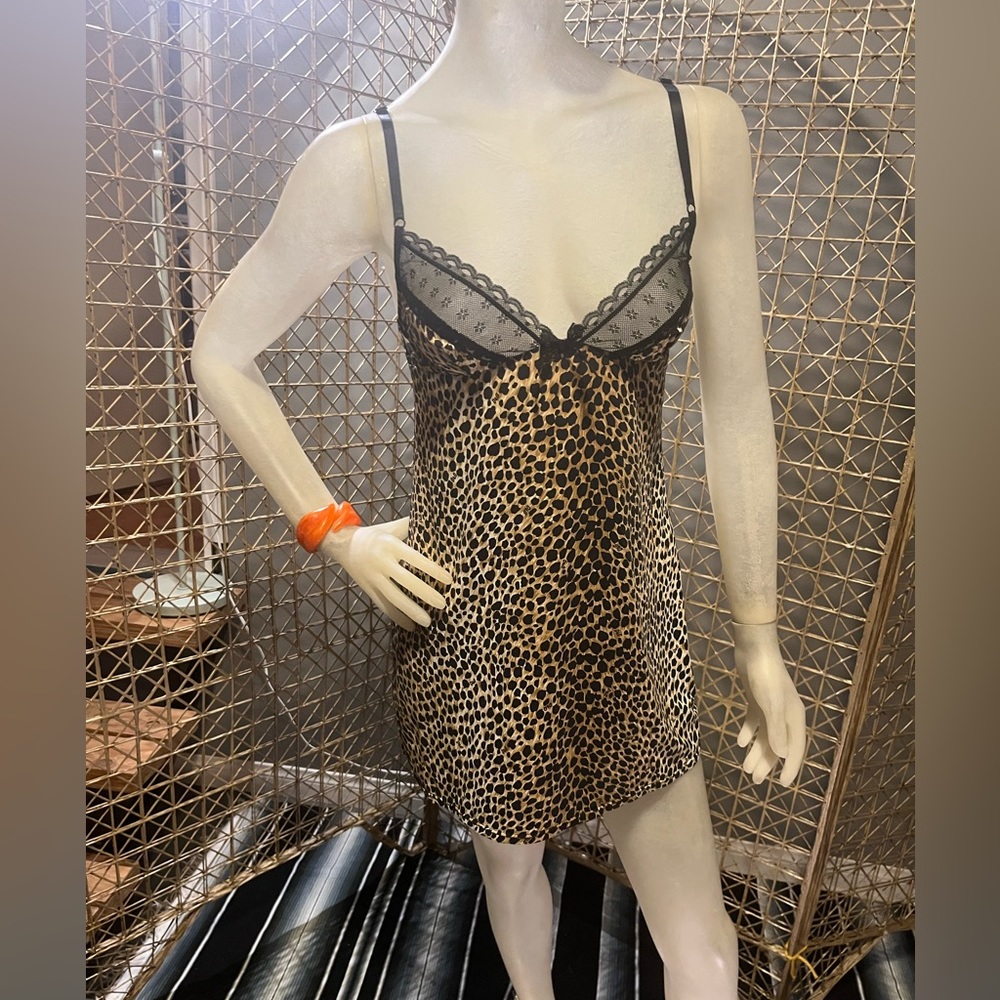 Vintage Dolce & Gabbana leopard print slip dress